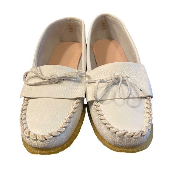 NEW J. Crew Soft Ivory Unlined Leather Women's Slip-on Moccasins Loafers 11 - Picture 3 of 6
